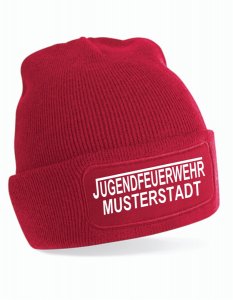 Jugendfeuerwehr Strickmütze rot