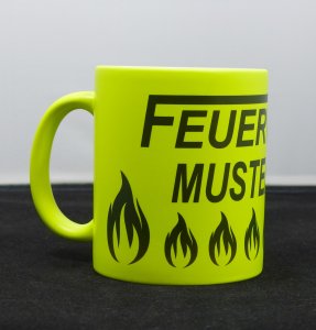 Feuerwehr / Jugendfeuerwehr Tasse neongelb